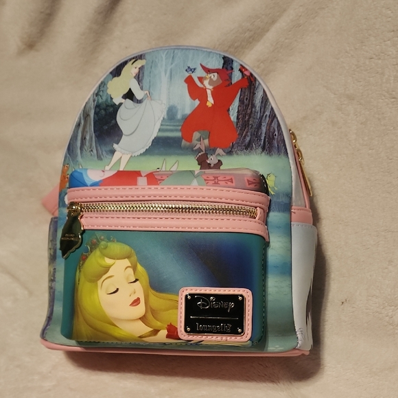 Loungefly Pink and Blue Disney Backpack - Picture 1 of 5